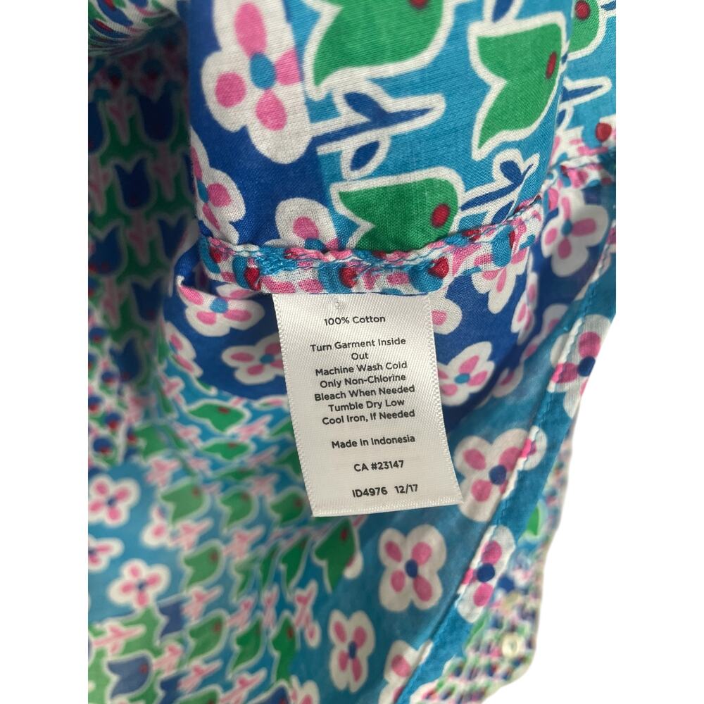 Talbots 100% Cotton Tulip Patchwork Button Front … - image 8